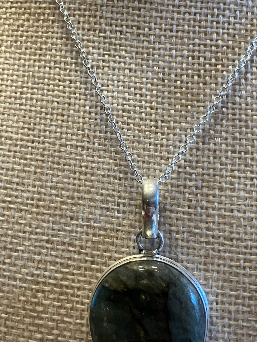 LABRADORITE PENDANT And BRACELET BOTH PIECES ARE STERLING SILVER STAMPED - Picture 11 of 15